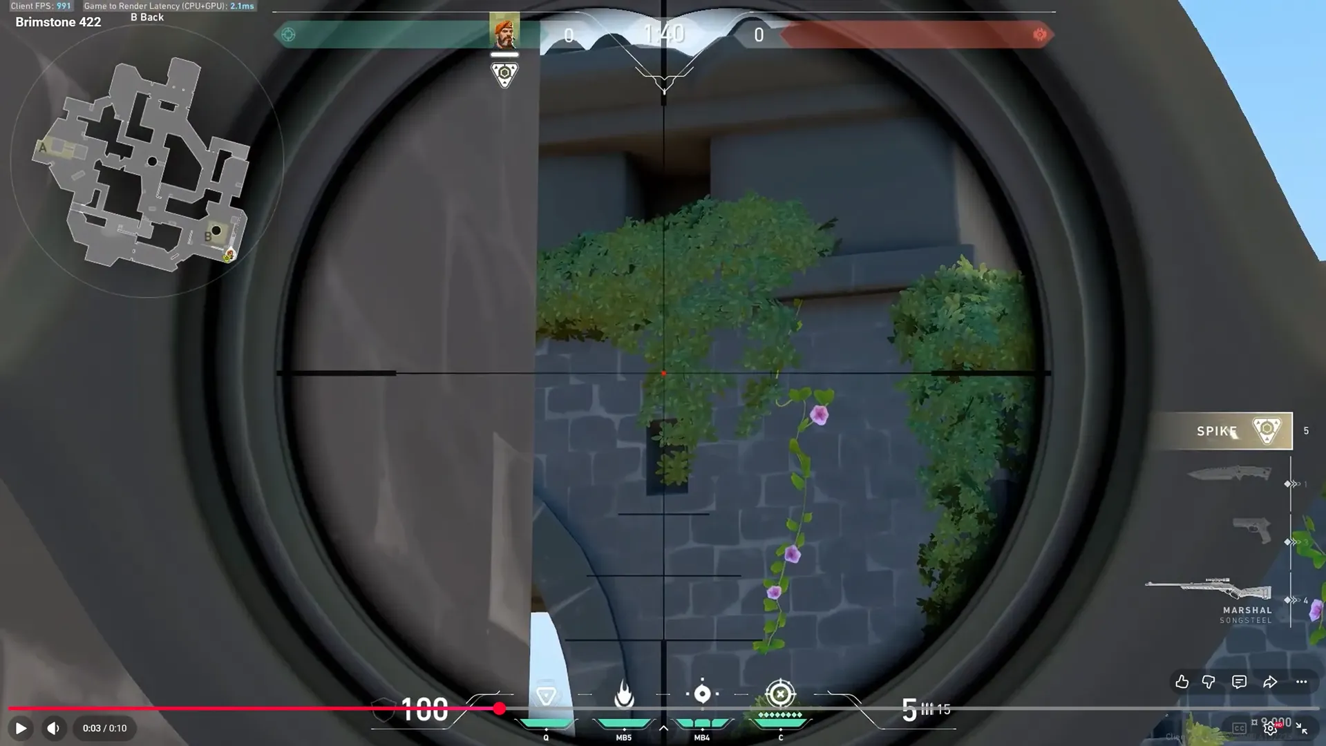 Brimstone Incendiary on Breeze Defense Site B — step 2 of 3: Aim — line up the shot