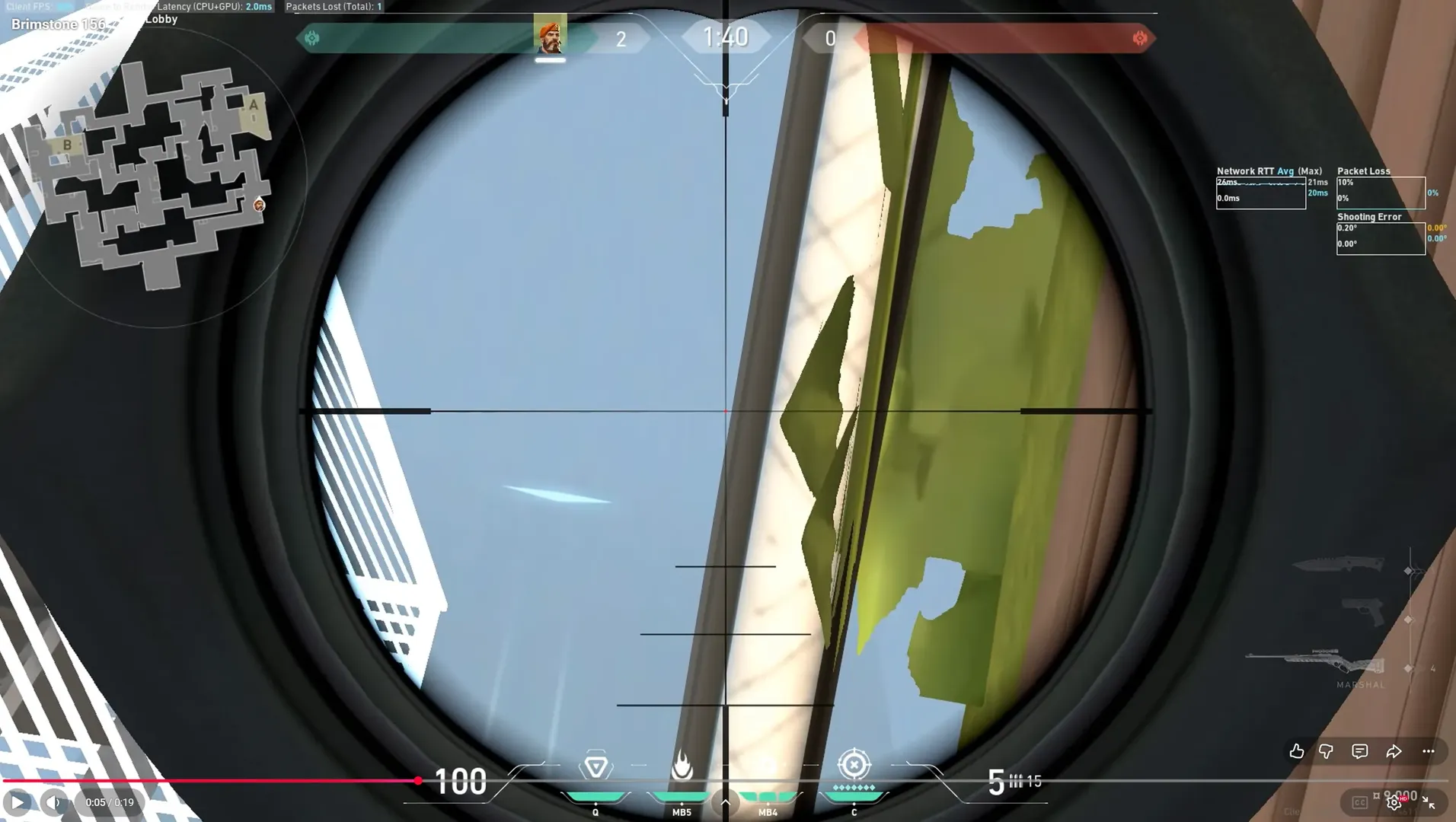 Brimstone Incendiary on Split Attack Site A — step 2 of 3: Aim — line up the shot