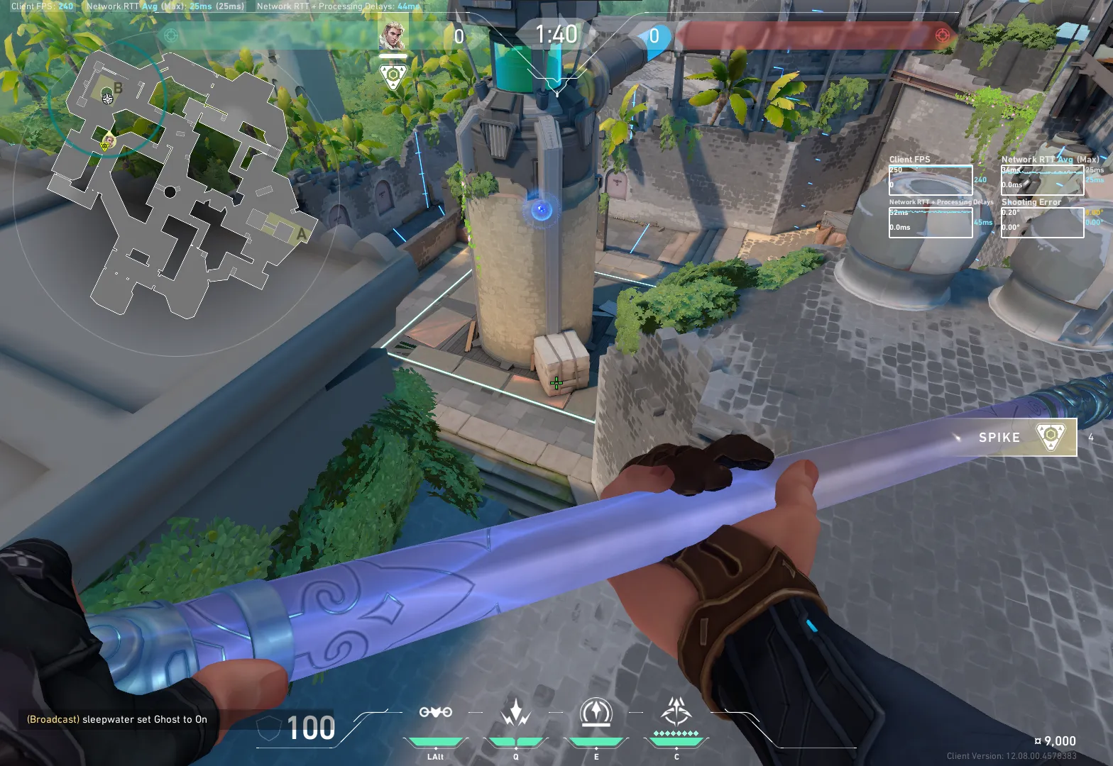 Sova Recon Bolt on Breeze Attack Site B — step 3 of 4: Aim — line up the shot