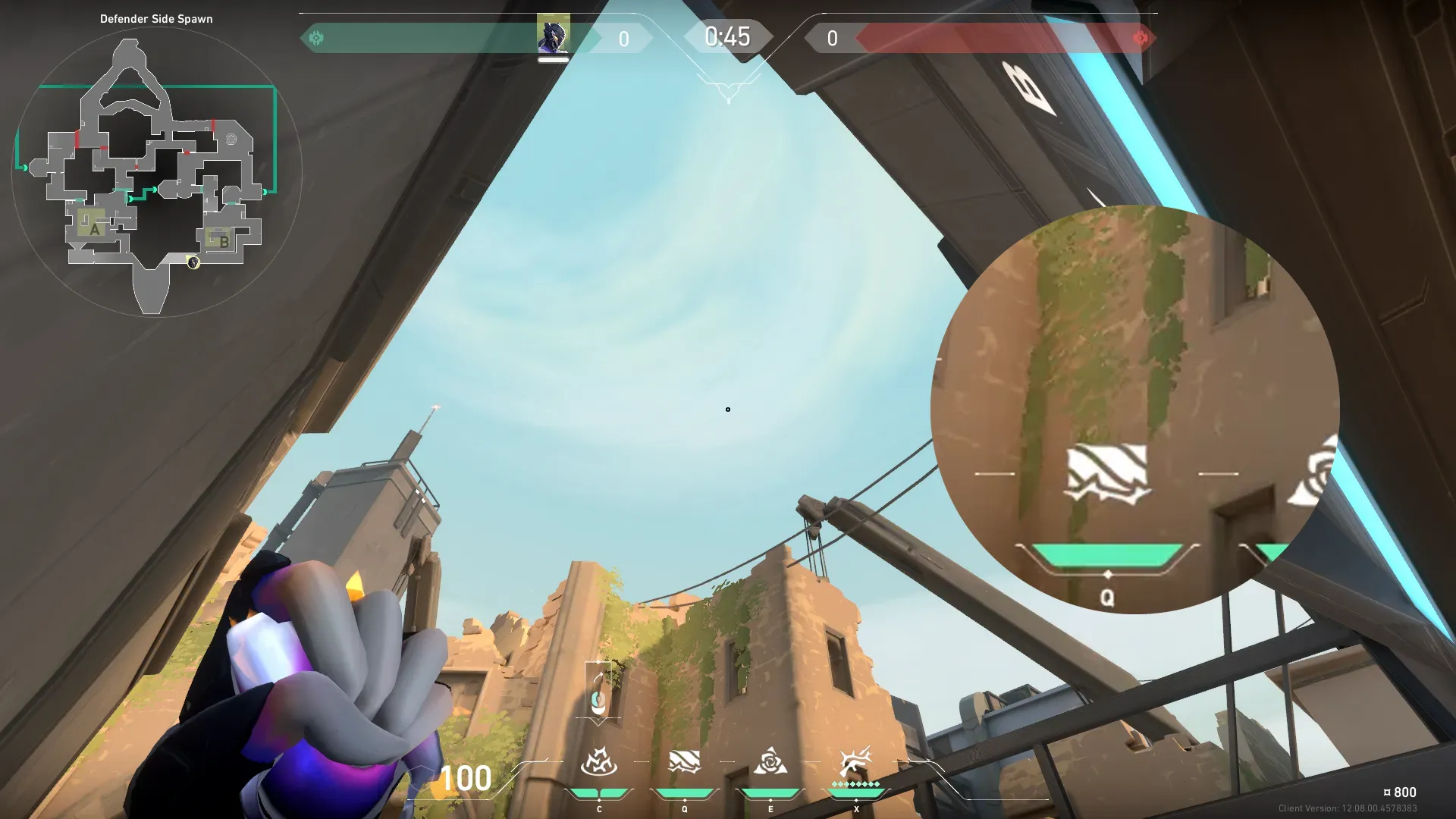 Vyse Razorvine on Bind Defense Site A — step 2 of 3: Aim — line up the shot