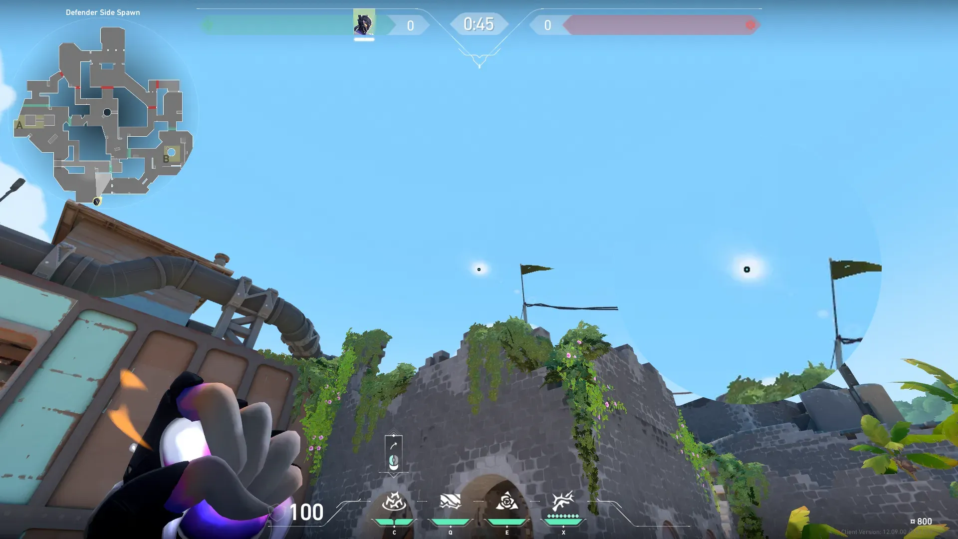Vyse Razorvine on Breeze Defense Site B — step 2 of 3: Aim — line up the shot
