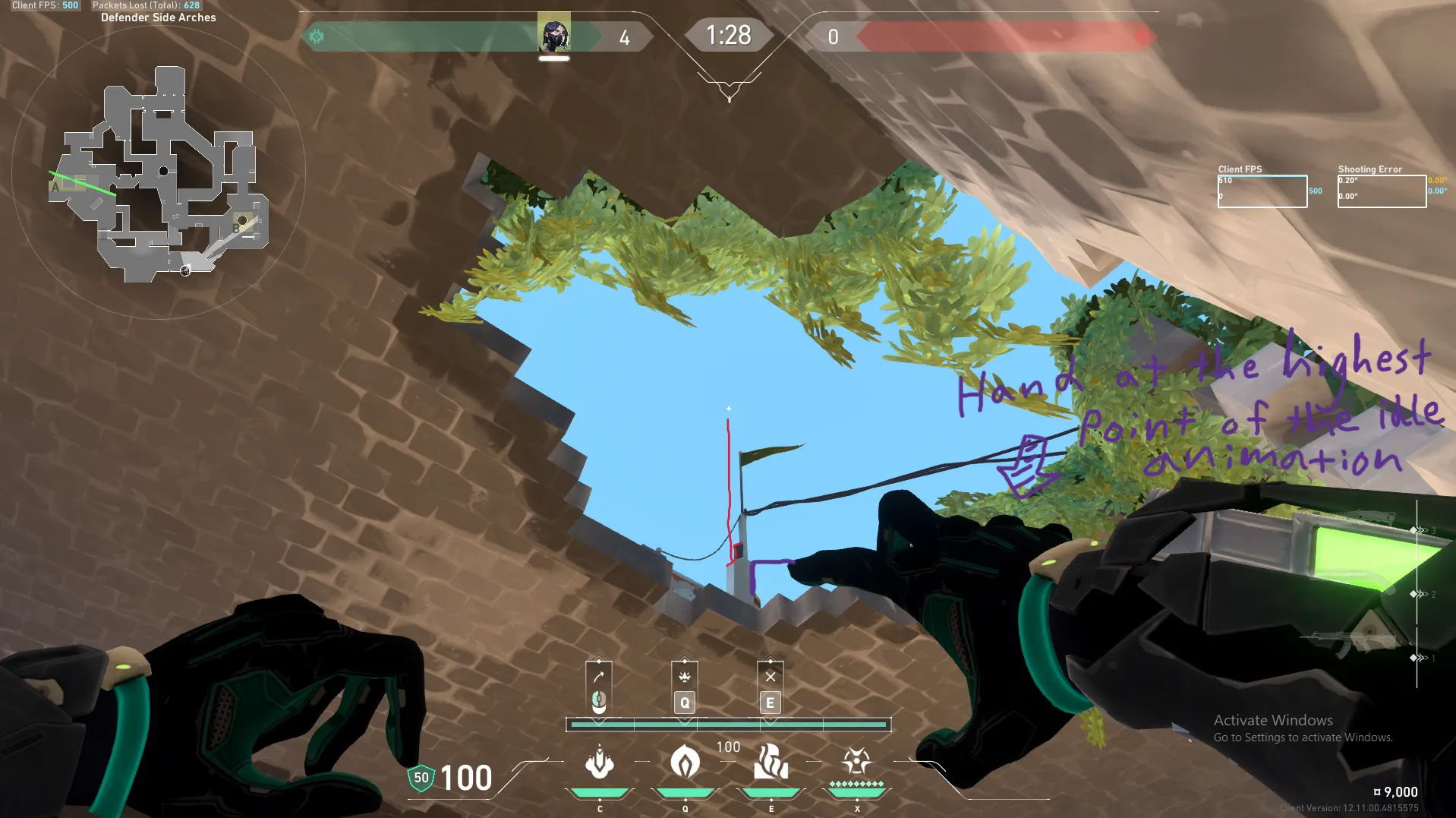 Viper Snake Bite on Breeze Defense Site B — step 2 of 3: Aim — line up the shot