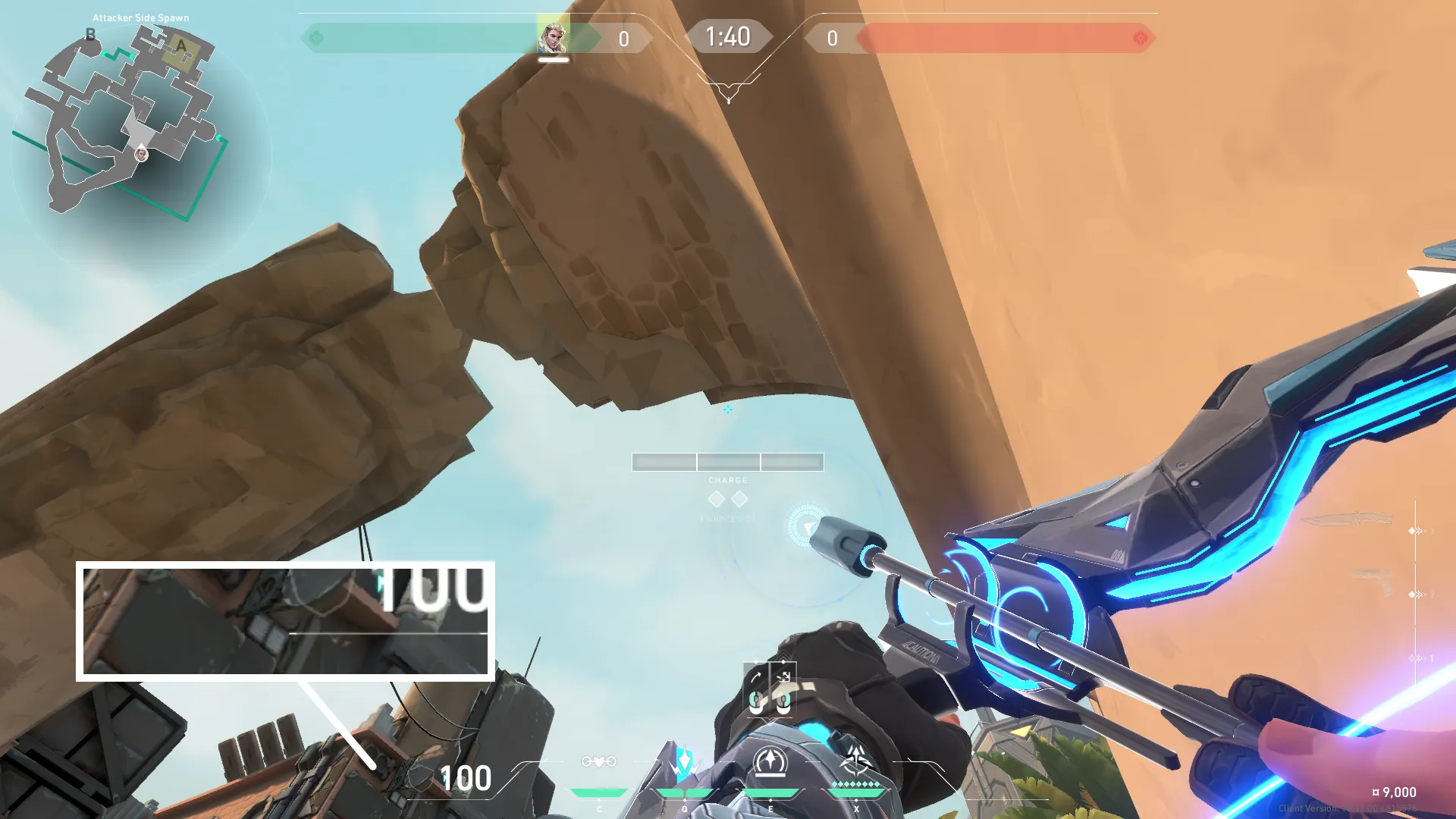Sova Recon Bolt on Bind Attack Site A — step 2 of 3: Aim — line up the shot