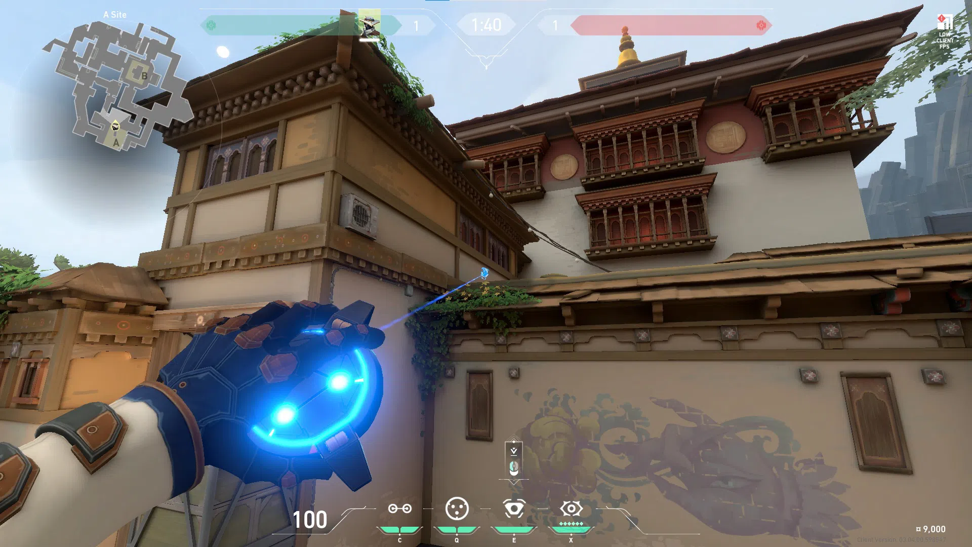 Cypher Spycam on Haven Defense Site A — step 2 of 3: Aim — line up the shot