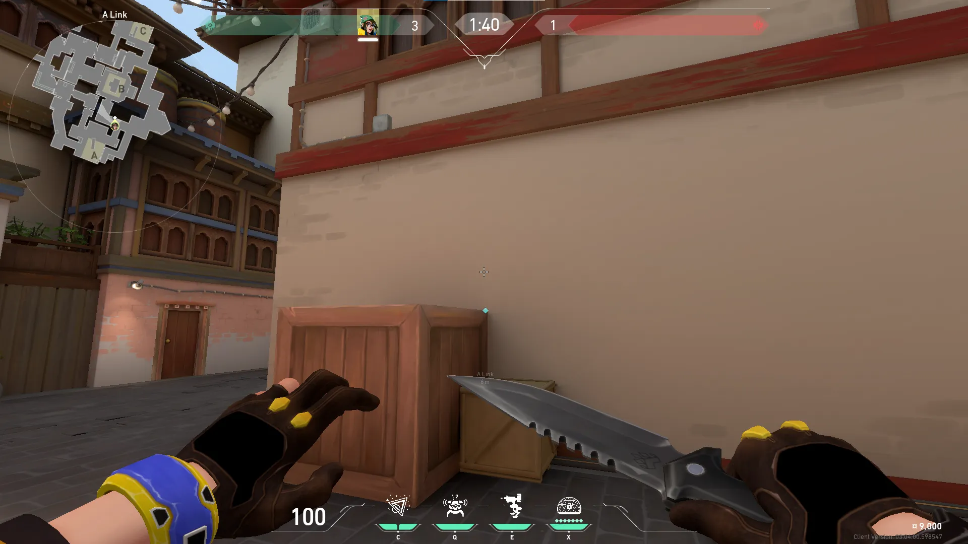 Killjoy Nanoswarm on Haven Defense Site A — step 2 of 4: Aim — line up the shot