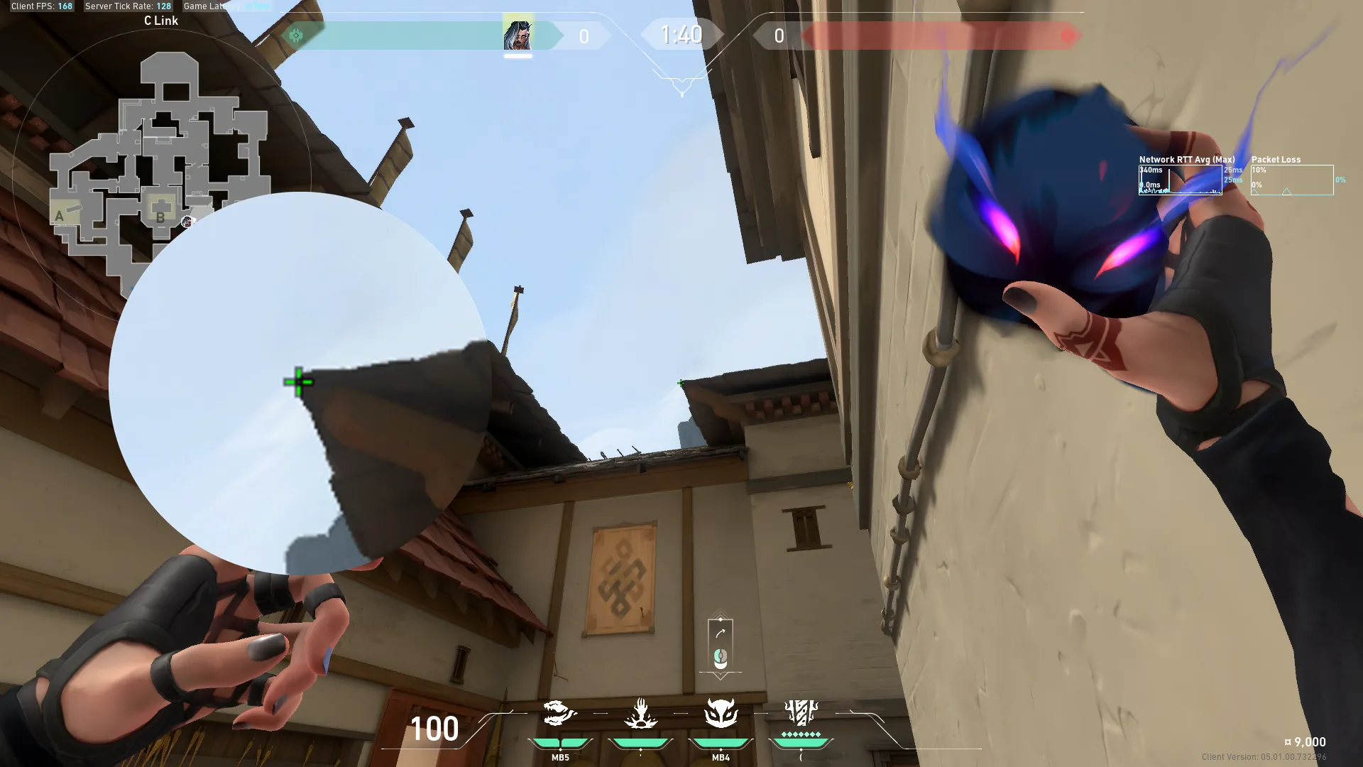 Fade Haunt on Haven Defense Site C — step 2 of 3: Aim — line up the shot