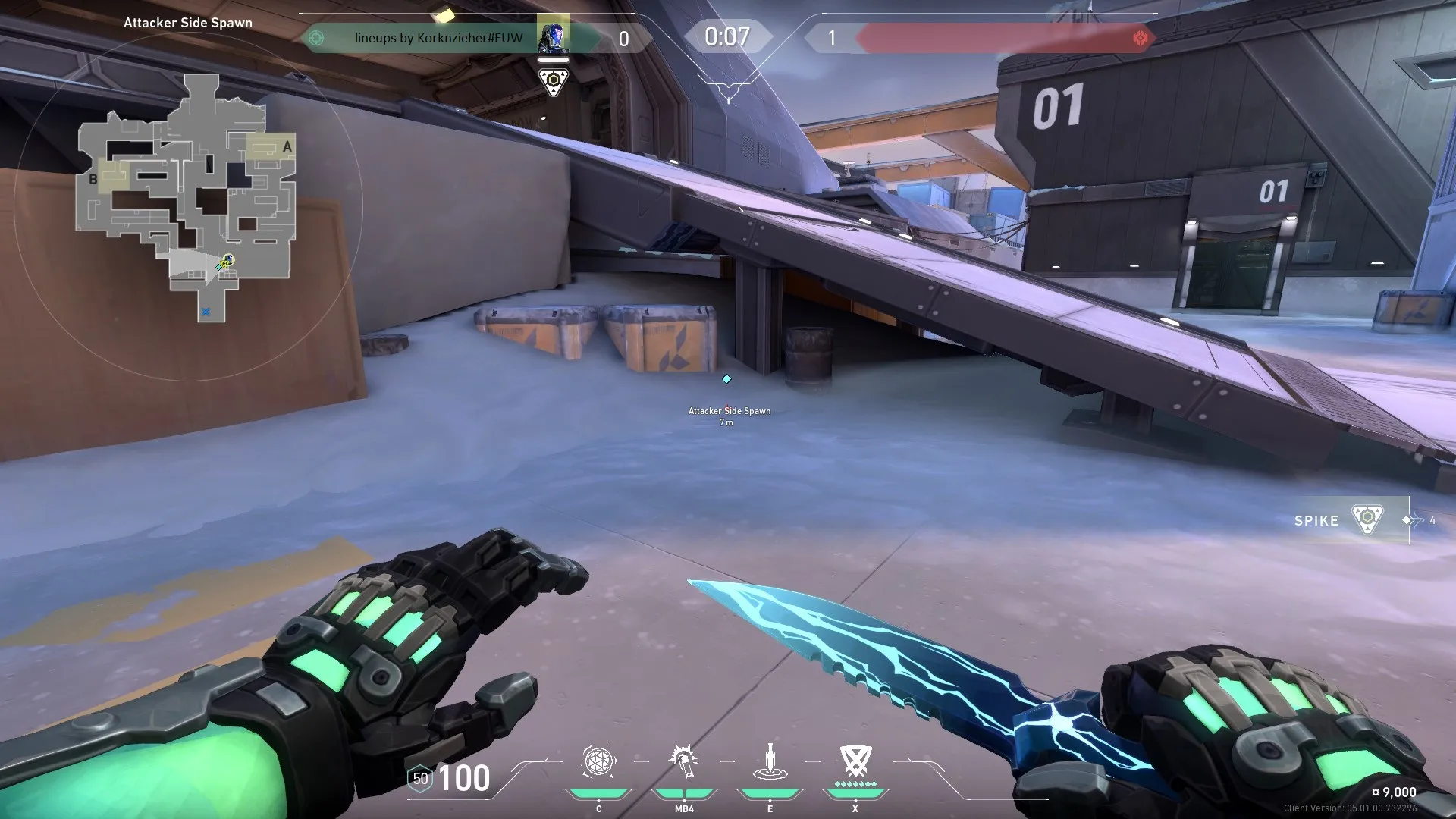 Attackers Spawn to B Site — KAY/O lineup on Icebox