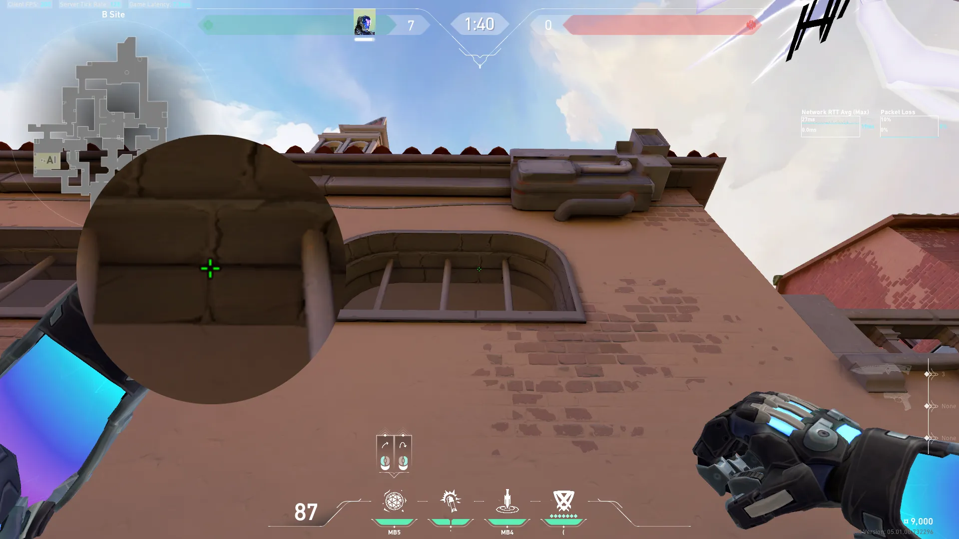 KAY/O Frag_Ment on Ascent Defense Site B — step 2 of 3: Aim — line up the shot